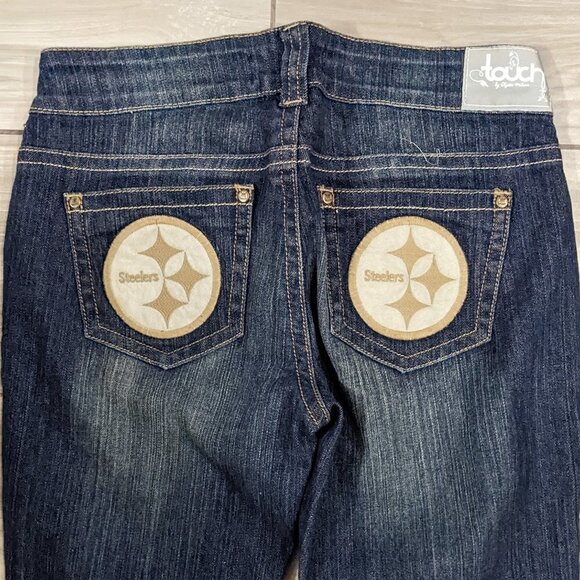 Touch NFL Steelers Boot Cut Jeans Dark/Medium Blue Size 26 - Picture 5 of 6